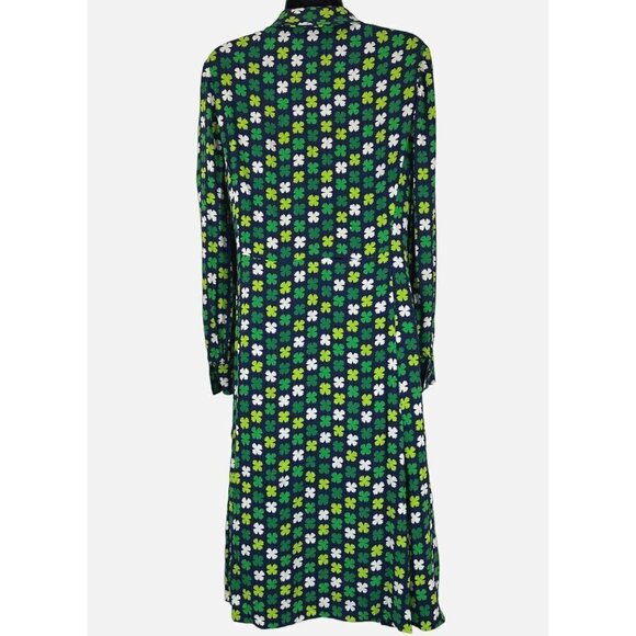 Vintage Givenchy Floral Dress M Secretary Bow Irish Clover Patrick's Kelly Green - Picture 4 of 7
